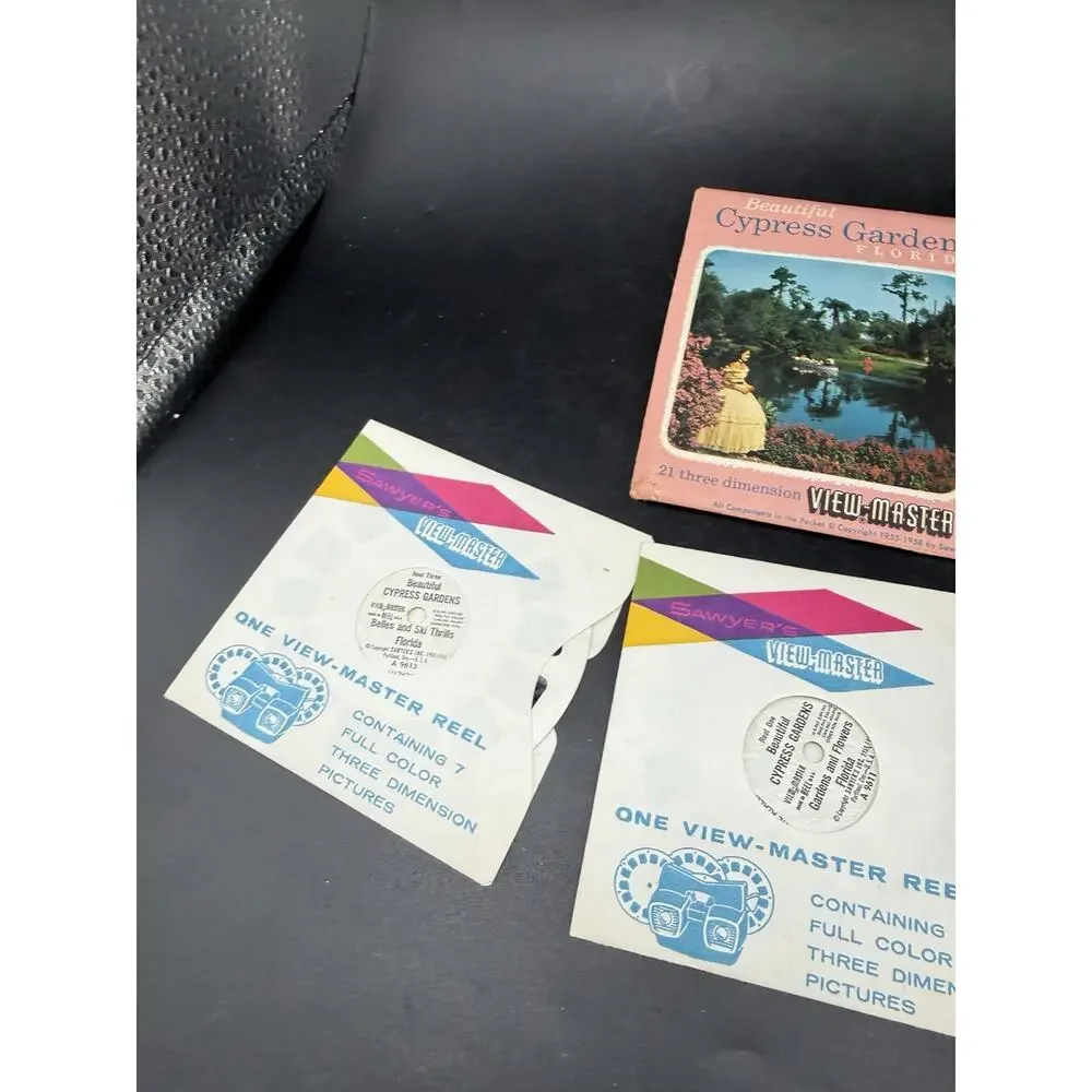 1955 View Master Beautiful Cypress Gardens Florida 3 reel A 961 -GE1 Complete
